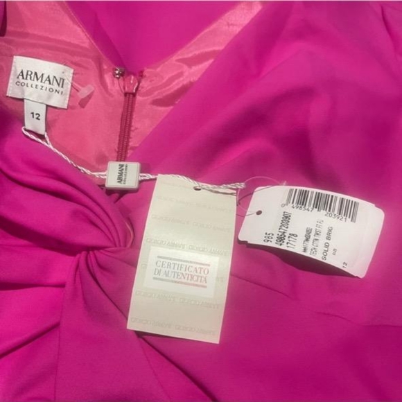 NWT Armani Collezioni Twist Front Dress. Pink. Size 12 - Picture 8 of 8